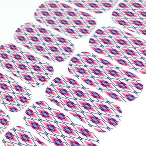 Jamberry Pink & Blue Diamonds Nail Wraps, HE, Full